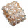 Ring Perle Lachsfarben dreireihig Süßwasser Perle Natur One Size auf strapazierfähigem Gummi