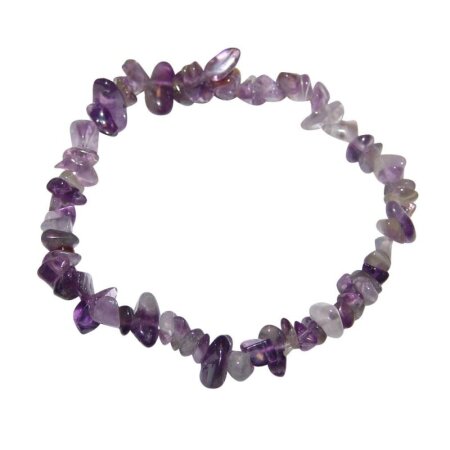 Amethyst Splitter Armband aufStretchband 6 - 8 mm, 19 - 20 cm