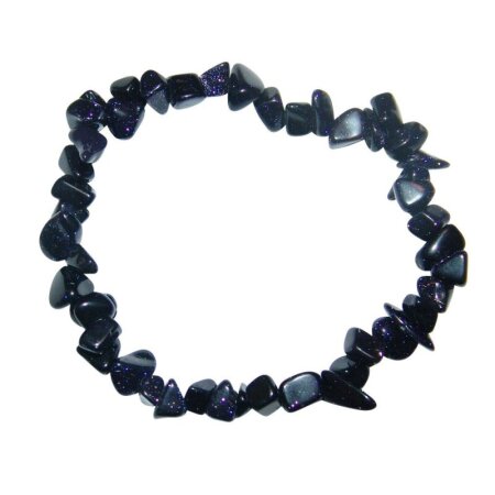 Blaufluss Splitter Armband auf Stretchband ca. 5 - 7 mm, 19 - 20 cm lang