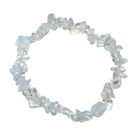 Opalith (Glas synthetisch) Splitter Armband auf Stretchband mit Opal Schimmer