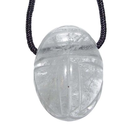 Bergkristall Scarabäus Figur Anhänger ca. 30x20x15 mm mit Bohrung: ca. 2,5mm Glückskäfer