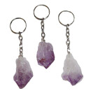 Amethyst Natur Spitze Schlüsselanhänger Größe L: ca. 40 - 45 mm