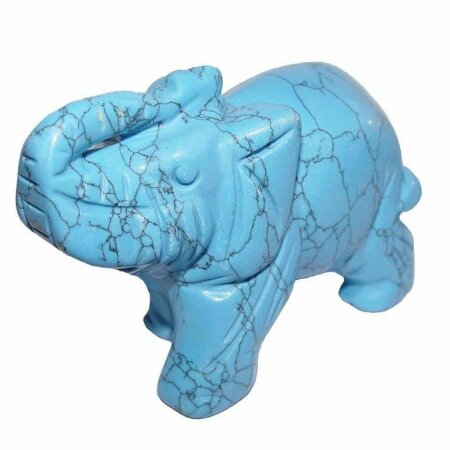 Türkinit XL Elefant (Magnesit coloriert) ca. 75 x 50 mm