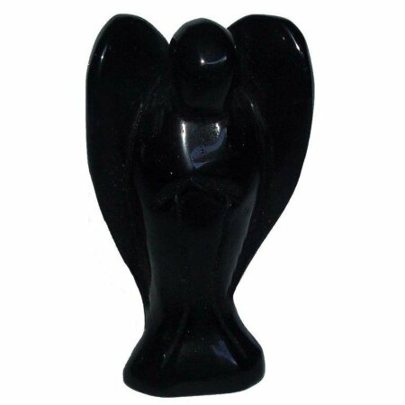 Obsidian schwarz Engel ca. 42 x 70 mm