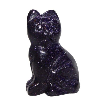Blaufluss Katze ca. 40 x 25 mm blauer Goldfluss (synthetisch)