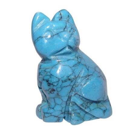 Türkinit (Magnesit gefärbt) – Katze / Kätzchen ca. 40 x 25 mm