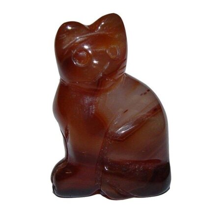 Carneol - Achat Katze dunkel braun ca. 40 x 25 mm