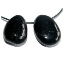 Turmalin schwarz Trommelstein Tropfen gebohrt (2,5 mm)...