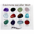 12 Stück Edelstein Anhänger Trommelsteine mit silberfarbener Öse