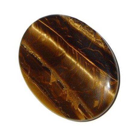 Tigerauge Daumenstein Schlaf Stein flacher Trommelstein mit Mulde ca. 40 x 60 mm