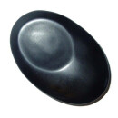 Obsidian schwarz Daumenstein flacher XL Stein mit Mulde ca. 60 mm