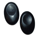 Obsidian schwarz Daumenstein flacher XL Stein mit Mulde ca. 60 mm