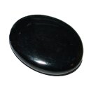 Gagat (Jett) Daumenstein Schlaf Stein flacher Handschmeichler mit Mulde Größe ca. 40-45mm
