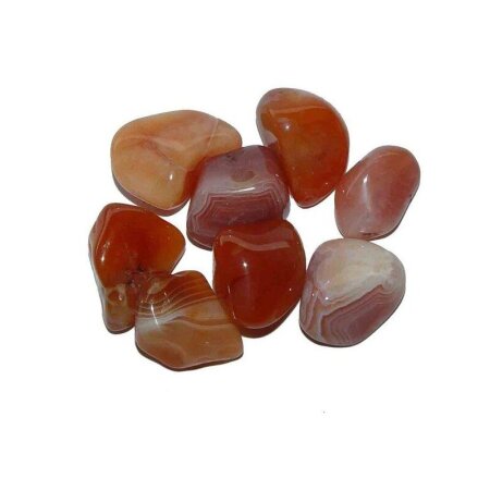 Carneol - Achat gebändert 100 g Trommelsteine ca. 10 - 14 Steine, ca.  10 - 20 mm