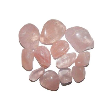 Rosenquarz 100 g Trommelsteine ca. 8 - 12 Steine Handschmeichler ca. 15 - 30 mm