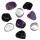 Trommelsteine Wassersteine AURA SCHUTZ : Bergkristall Amethyst & schw.Turmalin Schörl 9 Stück