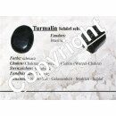 Turmalin schwarz / Schörl flacher Trommelstein Handschmeichler 30 - 45 g ca. 30 - 40 mm