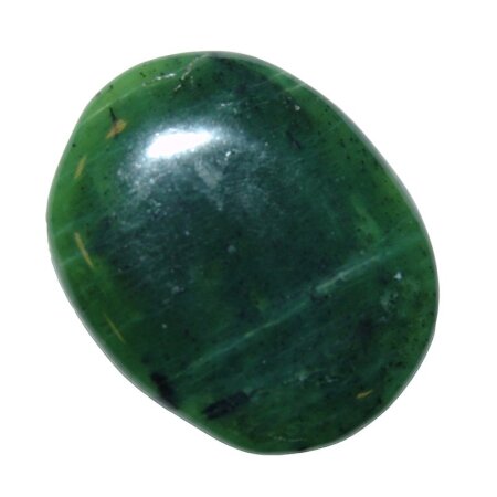 Nephrit / Jade Scheibenstein flacher Trommelstein...