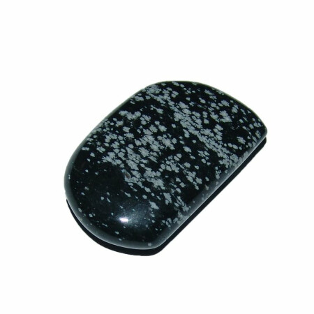 Schneeflocken Obsidian Scheibenstein flacher Trommelstein ca. 30 - 45 mm