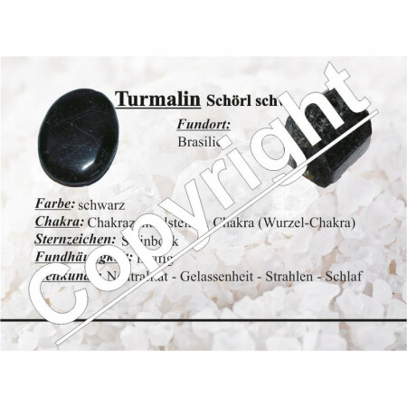 Turmalin schwarz / Schörl Trommelstein Handschmeichler ca. 15 - 20 g ca. 25 -30 mm 1 Stück