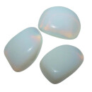 Opalith (Glas, synthetisch) milchig Schimmer gelb/orange Trommelstein Handschmeichler