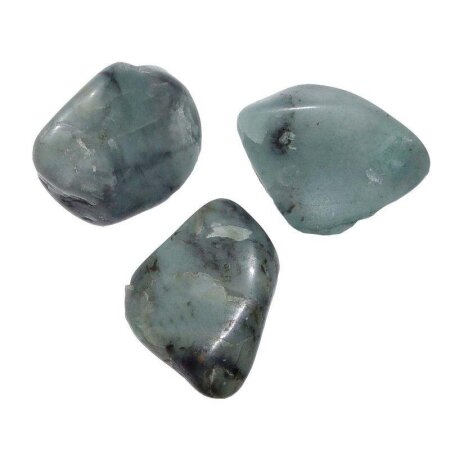 Smaragd in Matrix (Muttergestein) 3 kleine Trommelsteine je ca. 15 - 25 mm