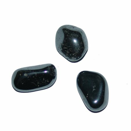 3 Stück Hämatit auch Blutstein genannt Trommelsteine gute Polierung grau glänzend ca. 30 - 35mm
