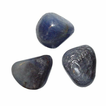 Saphir Trommelsteine 3 Stück kleine Handschmeichler auch als Wassersteine je ca. 10-15 mm