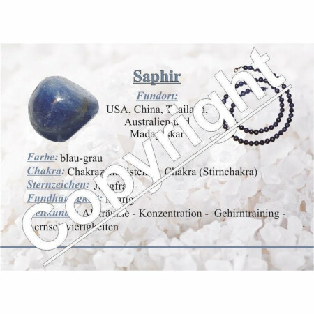 Saphir Trommelsteine 3 Stück kleine Handschmeichler auch als Wassersteine je ca. 10-15 mm