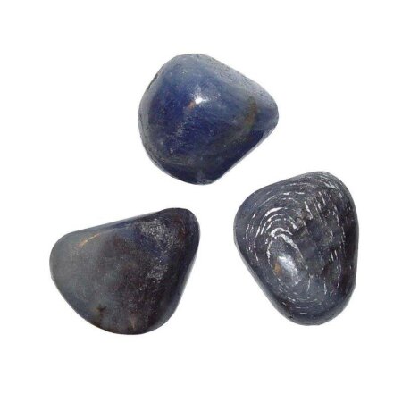 Saphir Trommelsteine 3 Stück kleine Wassersteine je ca. 10-15 mm