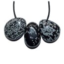 Schneeflockenobsidian Trommelstein Tropfen gebohrt (2,5...