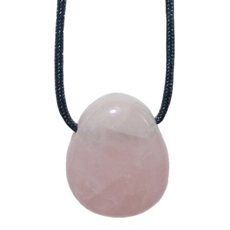 Rosenquarz Trommelstein Tropfen gebohrt (2,5 mm) ca. 30 x 20 mm Anhänger Edelstein