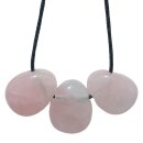 Rosenquarz Trommelstein Tropfen gebohrt (2,5 mm) ca. 30 x 20 mm Anhänger Edelstein