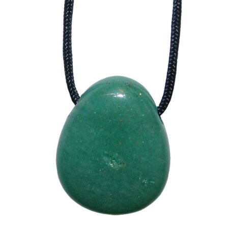 Aventurin Trommelstein Tropfen gebohrt (2,5 mm) ca. 30 x 20 mm Anhänger Edelstein