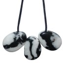 Zebra Marmor Trommelstein Tropfen gebohrt (2,5 mm) ca. 30...