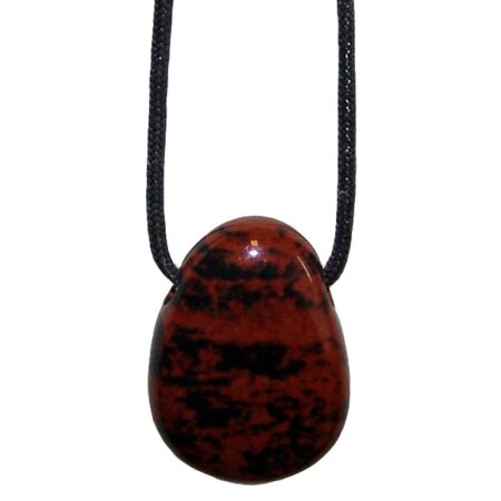 Mahagonieobsidian Trommelstein Tropfen gebohrt(2,5 mm)...