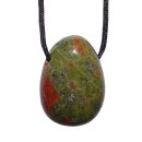 Unakit / Epidot Trommelstein Tropfen gebohrt (2,5 mm) ca....