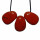 Jaspis rot  Anhänger flacher Trommelstein ca. 30 x 20 mm in Tropfen Form mit Bohrung 2,5 mm