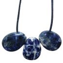 Sodalith Trommelstein Tropfen gebohrt (2,5 mm) ca. 30 x 20 mm Anhänger Edelstein