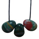 Heliotrop Trommelstein Tropfen gebohrt (2,5 mm) ca. 30 x 20 mm Anhänger Edelstein