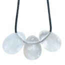 Bergkristall Trommelstein Tropfen gebohrt (2,5 mm) ca. 30 x 20 mm Anhänger Edelstein