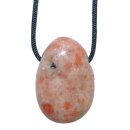 Sonnenstein Trommelstein Tropfen gebohrt (2,5 mm) ca. 30 x 20 mm Anhänger Edelstein