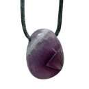 Amethyst gebändert Trommelstein Tropfen gebohrt (2,5 mm) ca. 30 x 20 mm Anhänger Edelstein
