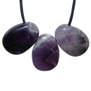 Amethyst gebändert Trommelstein Tropfen mit Bohrung: ca. 2,5 mm  Anhänger