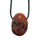 Brekzien Jaspis Trommelstein Tropfen gebohrt (2,5 mm) ca....