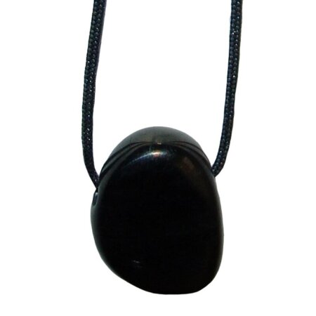 Gagat Trommelstein Tropfen gebohrt (2,5 mm) ca. 28 x 23 mm Anhänger Edelstein