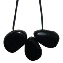 Gagat Trommelstein Tropfen gebohrt (2,5 mm) ca. 28 x 23 mm Anhänger Edelstein