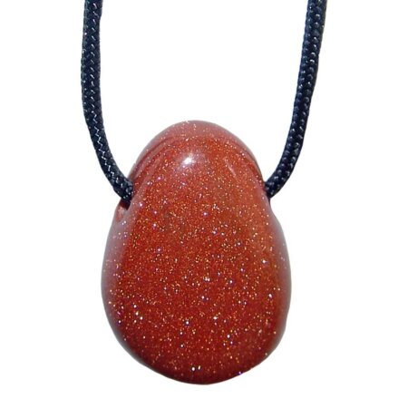 Goldfluss Trommelstein Tropfen gebohrt (2,5 mm) ca. 30 x 20 mm Anhänger Edelstein