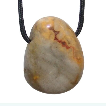 Crazy Lace Trommelstein Tropfen gebohrt (2,5 mm) ca. 28 x 23 mm Anhänger Edelstein