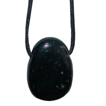 Moosachat Anhänger flacher Trommelstein ca. 30 x 20 mm in Tropfen Form mit Bohrung ca. 2,5 mm
